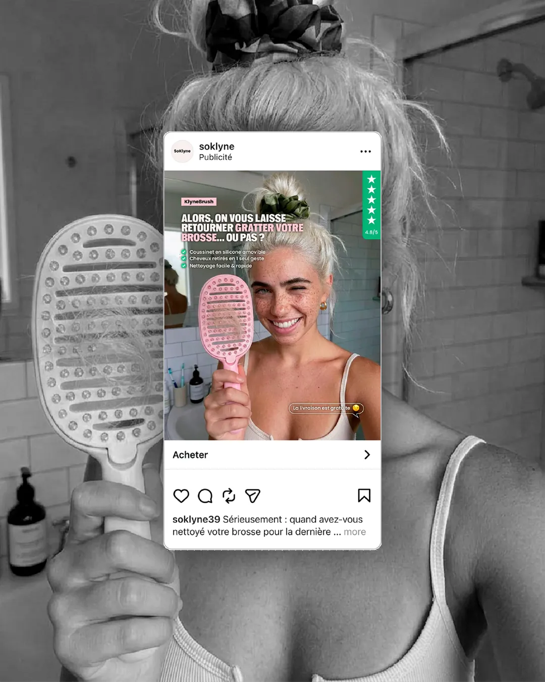 Étude de cas Soklyne — publicité Instagram KlyneBrush